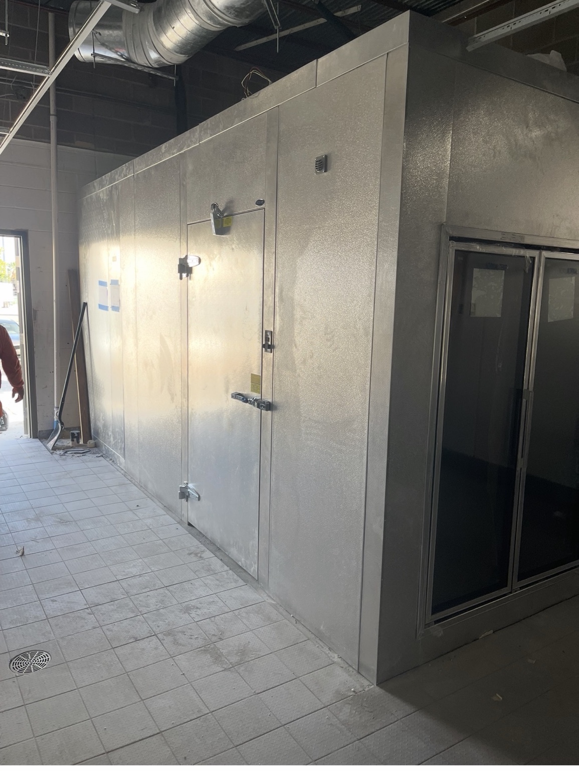 Commercial walk-in cooler installation